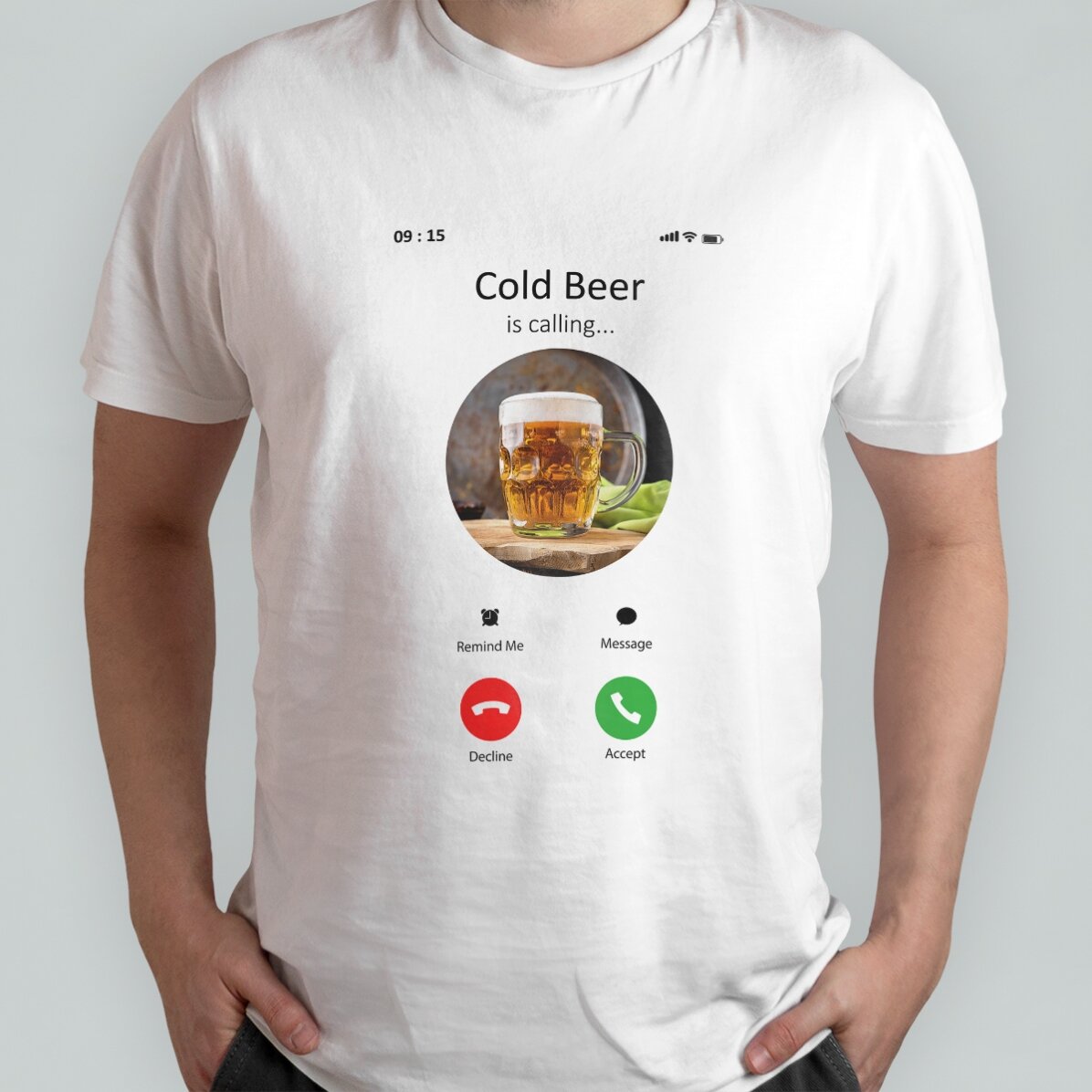 Tričko s vlastní fotografií a textem – Incoming call