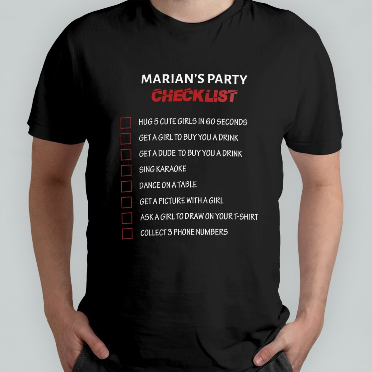 Tričko s vlastním textem – Checklist