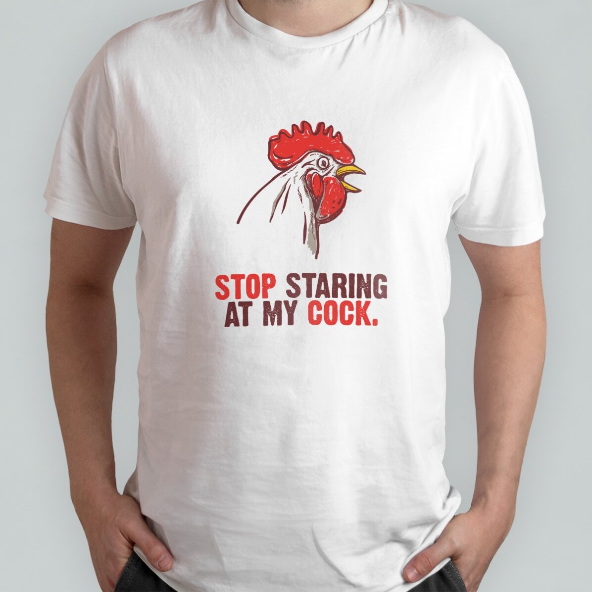 Tričko s vlastním nápisem – „Stop staring“