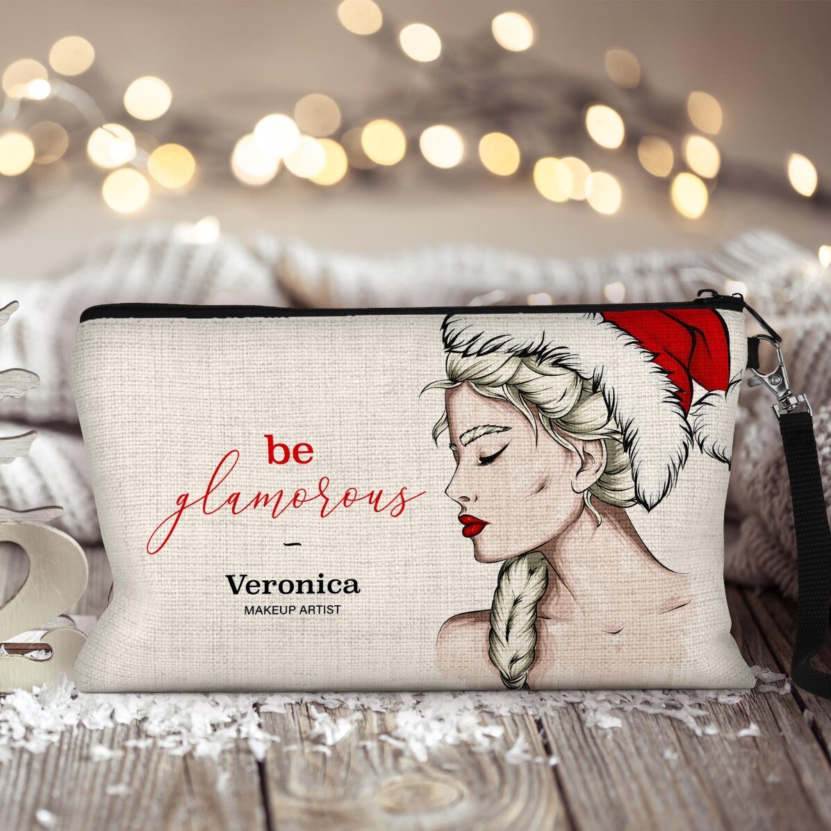 Personalizovaná kosmetická sada s nápisem „Glamorous Christmas“