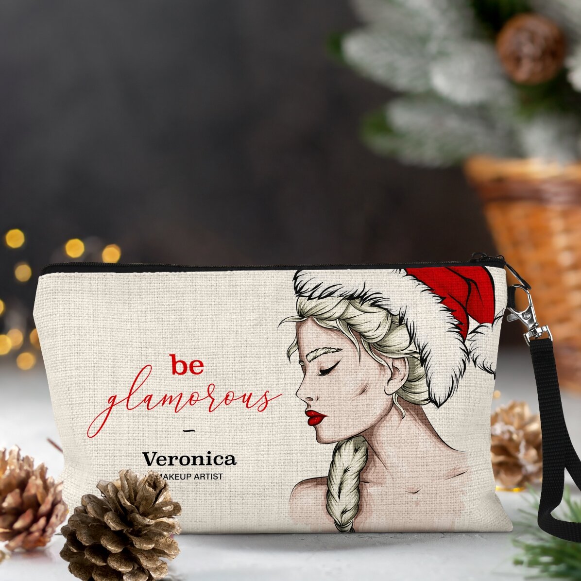 Personalizovaná kosmetická sada s nápisem „Glamorous Christmas“