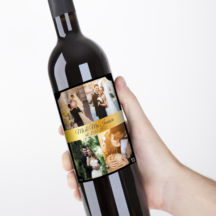 Personalizované víno se 4 fotografiemi pro páry