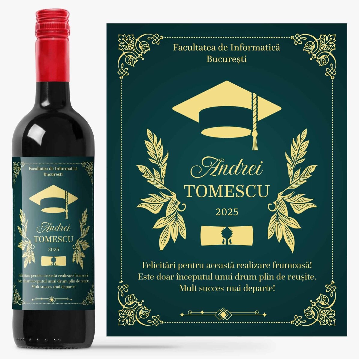 Personalised wine with message - Graduate