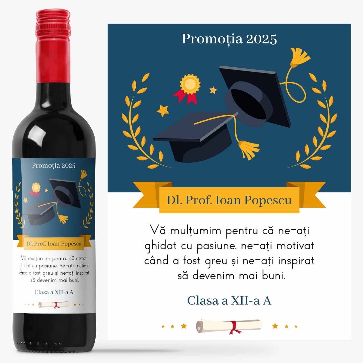 Víno s osobním vzkazem pro učitele – Děkujeme!