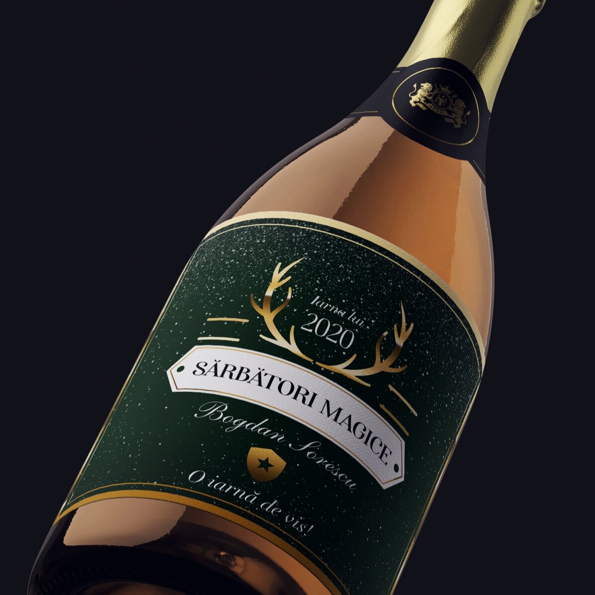 Šumivé víno s vlastním nápisem – Golden Antlers